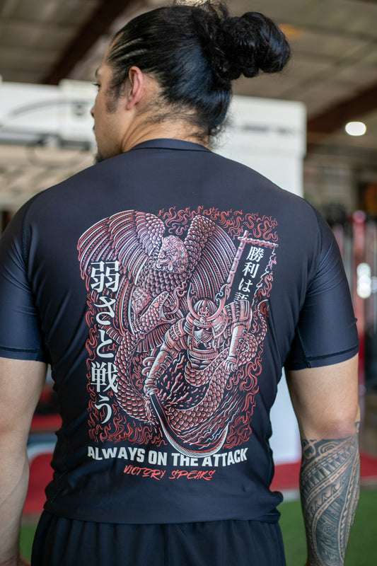 Always on the attack Rash Guard
