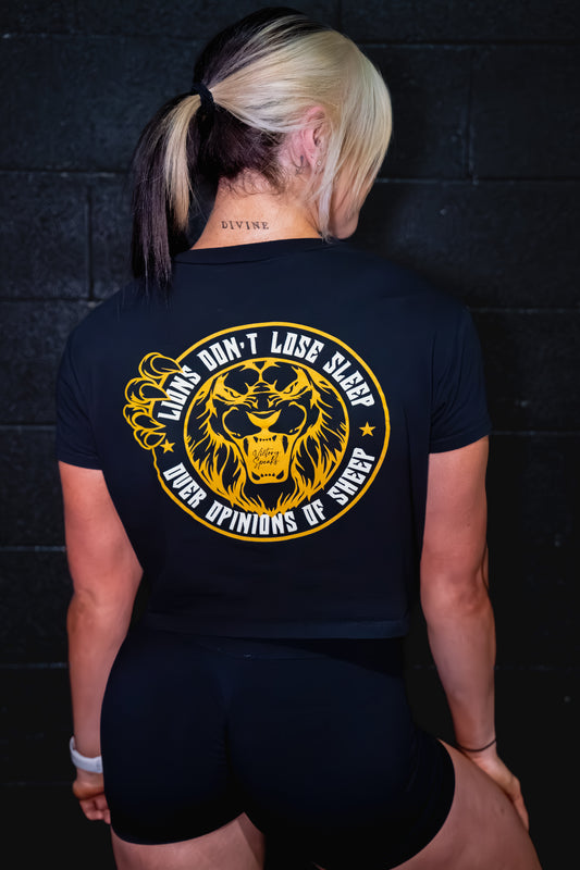 LIONS DON'T LOSE SLEEP CROP TEE