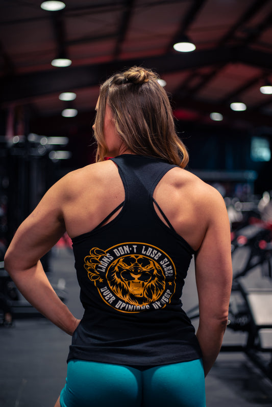 LIONS DONT LOSE SLEEP RACERBACK TANK