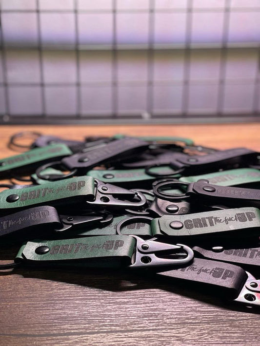 GRIT TF UP LEATHER KEYCHAINS